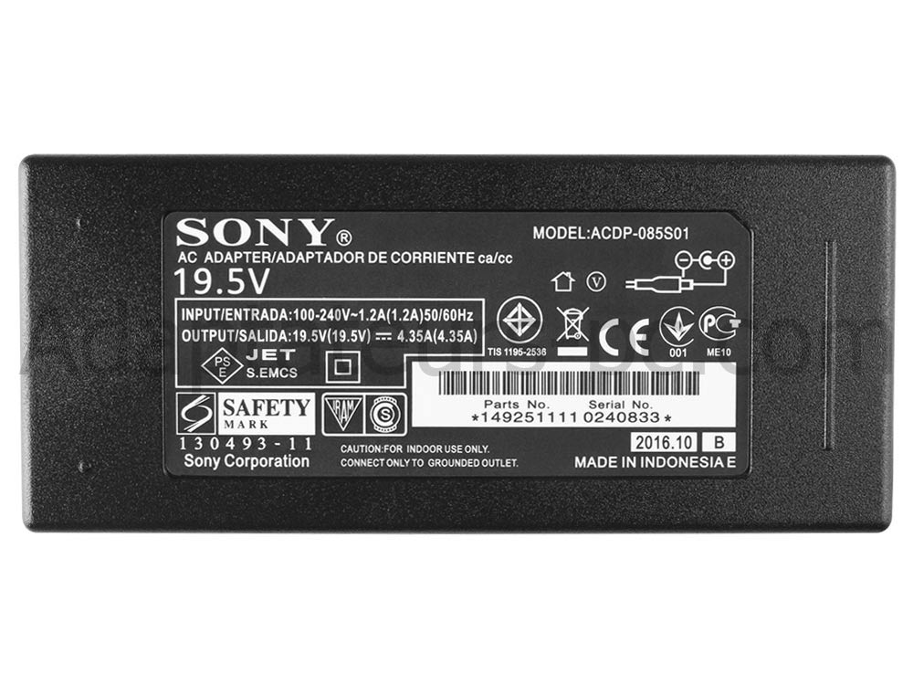 85W Original AC Adaptateur Chargeur pour Sony ACDP-085E02 ACDP-085N02