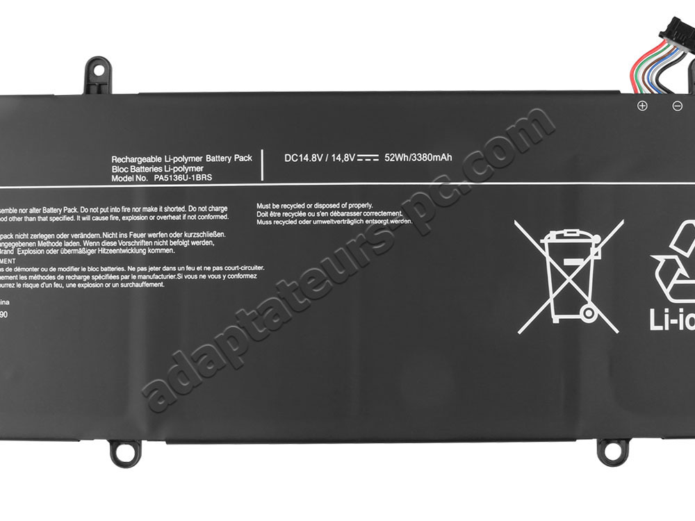 52Wh Batterie pour Toshiba PA5136U-1BRS