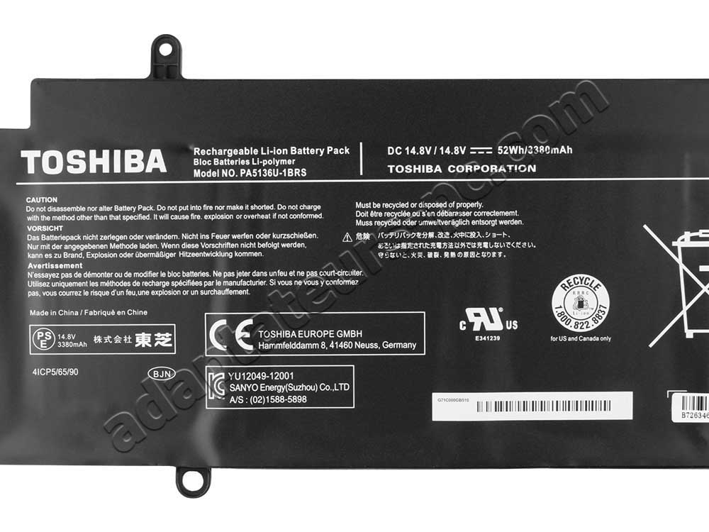 52Wh Batterie pour Toshiba Portege Z30-AST3NX4 Z30-ASMBNX3 Z30-ASMBNX4